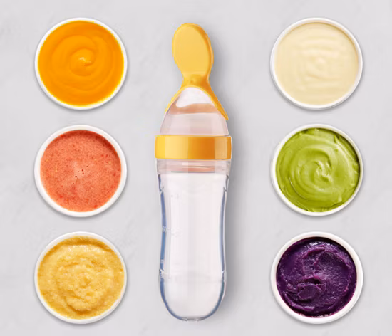 BPA Free Infant Baby Milk Feeder Silicone Squeeze Feeding Bottle