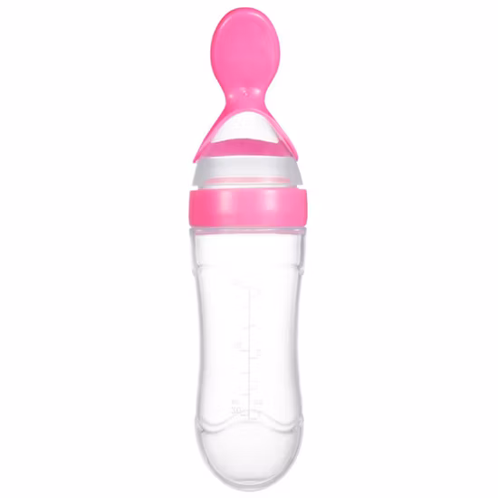 BPA Free Infant Baby Milk Feeder Silicone Squeeze Feeding Bottle