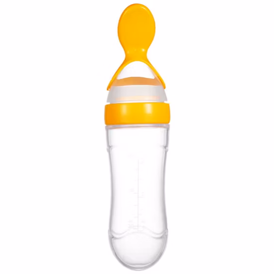 BPA Free Infant Baby Milk Feeder Silicone Squeeze Feeding Bottle