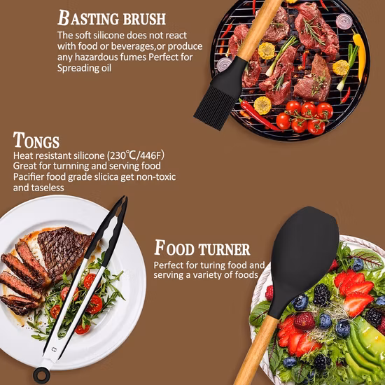 Ensemble d'ustensiles de cuisine en Silicone, ustensiles de cuisine pour la cuisine