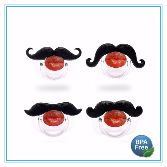 Échantillon gratuit sucettes drôles sucette de dentition pour bébé moustache adulte